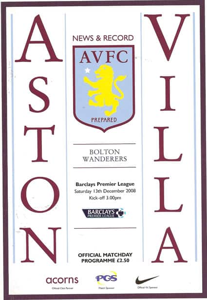 Aston Villa FC v Bolton Wanderers FC